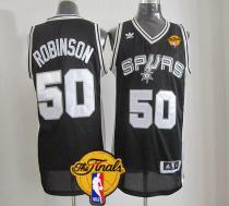 Revolution 30 San Antonio Spurs -50 David Robinson Black Finals Patch Stitched NBA Jersey