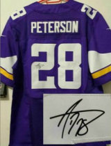 2013 New Minnesota Vikings -28 Adrian Peterson Purple Jerseys(Signed Elite)
