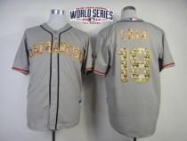 San Francisco Giants #18 Matt Cain Grey USMC Cool Base W 2014 World Series Patch Stitched MLB Jersey