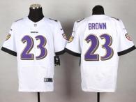 Nike Ravens -23 Chykie Brown White Men's Stitched NFL New Elite Jersey