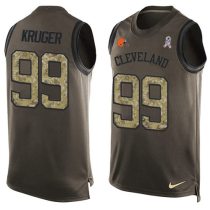 Nike Browns -99 Paul Kruger Green Stitched NFL Limited Salute To Service Tank Top Jersey