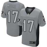 Nike Oakland Raiders #17 Denarius Moore Grey Shadow Men's Stitched NFL Elite Jersey