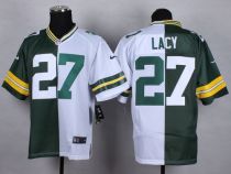 Nike Green Bay Packers #27 Eddie Lacy Green White Men's Stitched NFL Elite Split Jersey