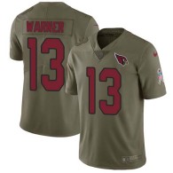 Nike Cardinals -13 Kurt Warner Olive Stitched NFL Limited 2017 Salute to Service Jersey