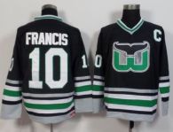 Hartford Whalers -10 Ron Francis Black CCM Throwback Stitched NHL Jersey