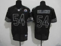 Nike Bears -54 Brian Urlacher Black Shadow With Hall of Fame 50th Patch Stitched NFL Elite Jersey