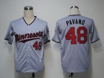 Minnesota Twins -48 Carl Pavano Grey Cool Base Stitched MLB Jersey