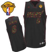 Miami Heat -6 LeBron James Black Camo Fashion Finals Patch Stitched NBA Jersey