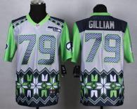 Nike Seattle Seahawks #79 Garry Gilliam Grey Men's Stitched NFL Elite Noble Fashion Jersey