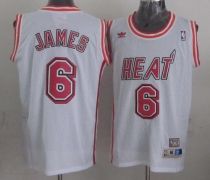 Miami Heat -6 LeBron James White Swingman Throwback Stitched NBA Jersey