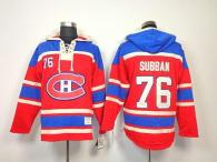 Montreal Canadiens -76 PK Subban Red Sawyer Hooded Sweatshirt Stitched NHL Jersey