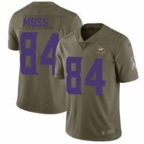 Nike Vikings -84 Randy Moss Olive Stitched NFL Limited 2017 Salute To Service Jersey