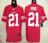 Nike San Francisco 49ers #21 Frank Gore Red Team Color Men‘s Stitched NFL Elite Jersey