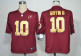 Nike Redskins -10 Robert Griffin III Burgundy Red Gold No Alternate With 80TH Patch Stitched NFL Gam