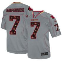 Nike San Francisco 49ers #7 Colin Kaepernick New Lights Out Grey Men‘s Stitched NFL Elite Jersey