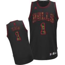 Chicago Bulls -1 Derrick Rose Black Camo Fashion Stitched NBA Jersey