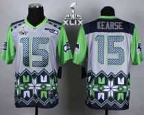 Nike Seattle Seahawks #15 Jermaine Kearse Grey Super Bowl XLIX Men‘s Stitched NFL Elite Noble Fashio