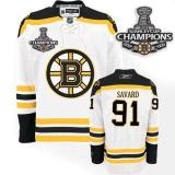 Boston Bruins 2011 Stanley Cup Champions Patch -91 Marc Savard White Stitched NHL Jersey
