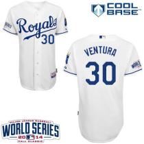 Kansas City Royals -30 Yordano Ventura White Cool Base W 2014 World Series Patch Stitched MLB Jersey