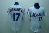 Mitchell and Ness New York Mets -17 Keith Hernandez Stitched White Blue Strip Throwback MLB Jersey