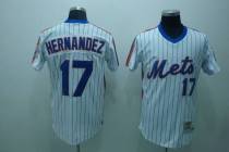 Mitchell and Ness New York Mets -17 Keith Hernandez Stitched White Blue Strip Throwback MLB Jersey