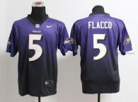 Nike Ravens -5 Joe Flacco Purple Black Men's Stitched NFL Elite Fadeaway Fashion Jersey