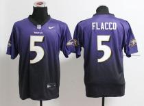 Nike Ravens -5 Joe Flacco Purple Black Men's Stitched NFL Elite Fadeaway Fashion Jersey