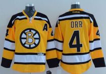 Boston Bruins -4 Bobby Orr Yellow Stitched NHL Jersey