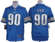 Nike Lions -90 Ndamukong Suh Blue Team Color Stitched NFL Limited Jersey