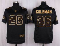 Nike Atlanta Falcons 26 Tevin Coleman Black Stitched NFL Elite Pro Line Gold Collection Jersey
