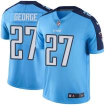 Nike Titans -27 Eddie George Light Blue Stitched NFL Color Rush Limited Jersey