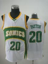 Oklahoma City Thunder -20 Gary Payton White SuperSonics Throwback Stitched NBA Jersey