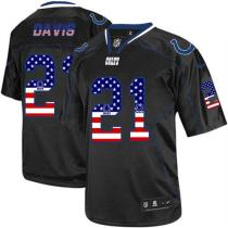 Nike Indianapolis Colts #21 Vontae Davis Black Men's Stitched NFL Elite USA Flag Fashion Jersey