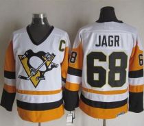 Pittsburgh Penguins -68 Jaromir Jagr White Black CCM Throwback Stitched NHL Jersey