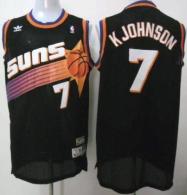 Phoenix Suns -7 Kevin Johnson Black Throwback Stitched NBA Jersey