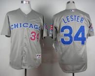 Chicago Cubs -34 Jon Lester Grey 1990 Turn Back The Clock Stitched MLB Jersey