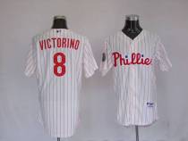 Philadelphia Phillies #8 Shane Victorino Stitched White Red Strip MLB Jersey