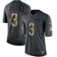 Seattle Seahawks -3 Russell Wilson Nike Anthracite 2016 Salute to Service Jersey