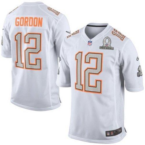 Nike Cleveland Browns -12 Josh Gordon White Pro Bowl Men's Stitched NFL Elite Team Rice Jersey