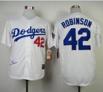 Mitchell And Ness 1955 Los Angeles Dodgers -42 Jackie Robinson White Throwback Stitched MLB Jersey