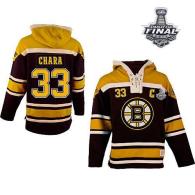 Boston Bruins Stanley Cup Finals Patch -33 Zdeno Chara Black Sawyer Hooded Sweatshirt Stitched NHL J