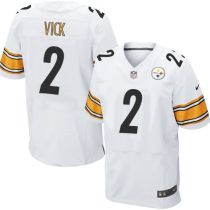 Nike Pittsburgh Steelers #2 Michael Vick White Men's Stitched NFL Elite Jersey