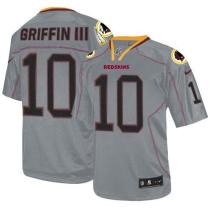 Nike Washington Redskins -10 Robert Griffin III Lights Out Grey Men's Stitched NFL Elite Jersey