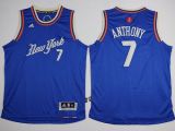 New York Knicks #7 Carmelo Anthony Blue 2015-2016 Christmas Day Stitched Youth NBA Jersey
