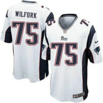 Nike New England Patriots -75 Vince Wilfork White NFL Game Jersey