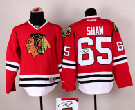 Autographed Chicago Blackhawks -65 Andrew Shaw Red Stitched NHL Jersey