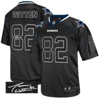Nike Dallas Cowboys #82 Jason Witten Lights Out Black Men's Stitched NFL Elite Autographed Jersey