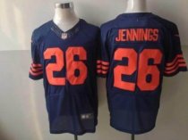 NEW NFL Chicago Bears -26 Tim Jennings Dark Blue Orange Number Jerseys(Elite)