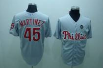 Philadelphia Phillies #45 Pedro Martinez Stitched Grey MLB Jersey