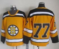 Boston Bruins -77 Ray Bourque Yellow CCM Throwback Stitched NHL Jersey